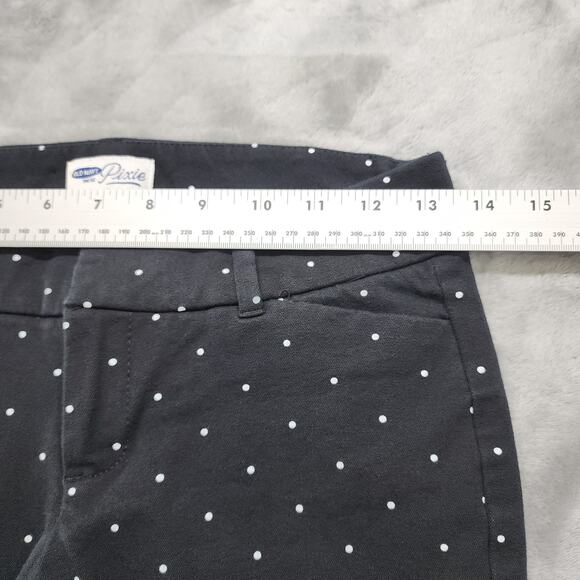 Old Navy Pant Womens 2 Black White Polka Dot Low Rise Pixie Skinny Ankle Stretch - Picture 5 of 9